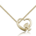 Heart Chalice Medal, Gold Filled - Gold-tone