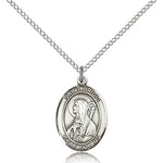 St. Brigid of Ireland Medal, Sterling Silver, Medium - 18&quot; 1.2mm Sterling Silver Chain + Clasp