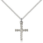 Cross Pendant, Sterling Silver - 18&quot; 1.2mm Sterling Silver Chain + Clasp