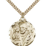 St. Joseph Medal, Gold Filled - 24&quot; 2.4mm Gold Plated Endless Chain