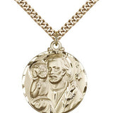 St. Joseph Medal, Gold Filled - 24&quot; 2.4mm Gold Plated Endless Chain