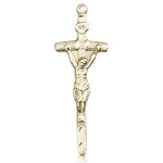 Papal Crucifix Pendant, 14 Karat Gold - 14 KT Yellow Gold