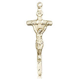 Papal Crucifix Pendant, 14 Karat Gold - 14 KT Yellow Gold