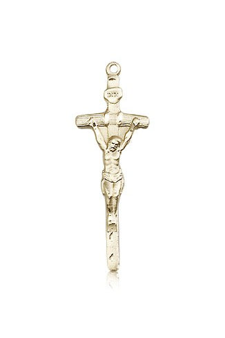 Papal Crucifix Pendant, 14 Karat Gold - 14 KT Yellow Gold
