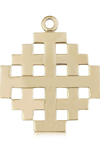 Jerusalem Cross Pendant, 14 Karat Gold - 14 KT Yellow Gold