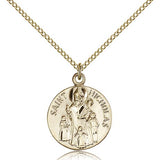 St. Nicholas Medal, Gold Filled - Gold-tone