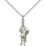 St. Florain Medal, Sterling Silver - 18&quot; 1.2mm Sterling Silver Chain + Clasp