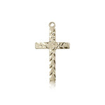 Cross Pendant, 14 Karat Gold - 14 KT Yellow Gold