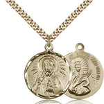 Scapular Medal, Gold Filled - 24&quot; 2.4mm Gold Plated Endless Chain