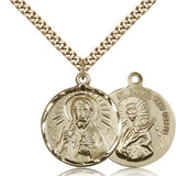 Scapular Medal, Gold Filled - 24&quot; 2.4mm Gold Plated Endless Chain