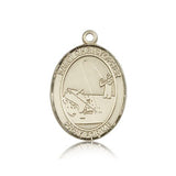 St. Christopher Fishing Medal, 14 Karat Gold, Large - 14 KT Yellow Gold