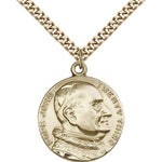 St. Pope John Xxii Medal, Gold Filled - 24&quot; 2.4mm Gold Plated Endless Chain
