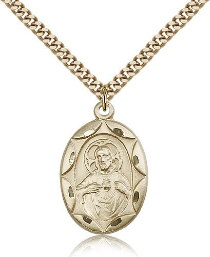 Scapular Medal, Gold Filled - 24&quot; 2.4mm Gold Plated Endless Chain