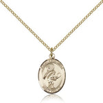 St. Sebastian Tennis Medal, Gold Filled, Medium - Gold-tone