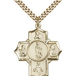Guadalupe Dieg Pio/Xav Nino Medal, Gold Filled - 24&quot; 2.4mm Gold Plated Endless Chain