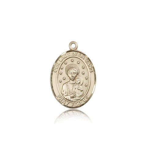 Our Lady of La Vang Medal, 14 Karat Gold, Medium - 14 KT Yellow Gold