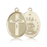 Air Force Cross Pendant, 14 Karat Gold - 14 KT Yellow Gold