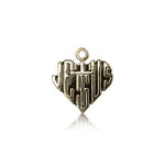 Heart of Jesus Cross Pendant, 14 Karat Gold - 14 KT Yellow Gold