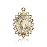 Miraculous Medal, 14 Karat Gold - 14 KT Yellow Gold