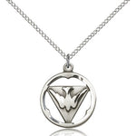 Holy Spirit Medal, Sterling Silver - 18&quot; 1.2mm Sterling Silver Chain + Clasp