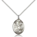 St. Mark the Evangelist Medal, Sterling Silver, Medium - 18&quot; 1.2mm Sterling Silver Chain + Clasp