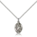 St. Christopher Medal, Sterling Silver - 18&quot; 1.2mm Sterling Silver Chain + Clasp