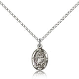 St. Christopher Medal, Sterling Silver - 18&quot; 1.2mm Sterling Silver Chain + Clasp