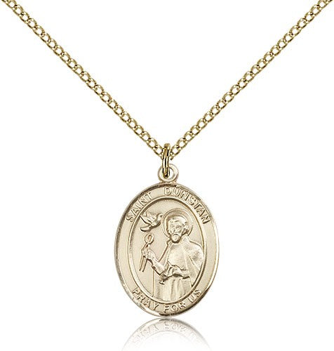 St. Dunstan Medal, Gold Filled, Medium - Gold-tone