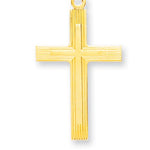 Cross Necklace, 16 Karat Gold Over Sterling Silver with Chain - Gold-tone