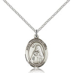St. Teresa of Avila Medal, Sterling Silver, Medium - 18&quot; 1.2mm Sterling Silver Chain + Clasp