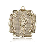 St. Florian Medal, 14 Karat Gold - 14 KT Yellow Gold