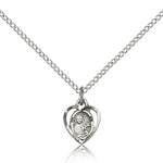 St. Theresa Medal, Sterling Silver - 18&quot; 1.2mm Sterling Silver Chain + Clasp