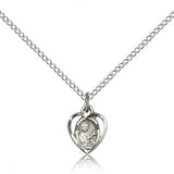 St. Theresa Medal, Sterling Silver - 18&quot; 1.2mm Sterling Silver Chain + Clasp