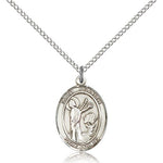 St. Kenneth Medal, Sterling Silver, Medium - 18&quot; 1.2mm Sterling Silver Chain + Clasp