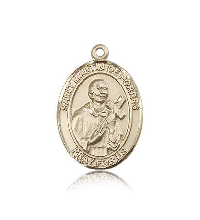 St. Martin De Porres Medal, 14 Karat Gold, Large - 14 KT Yellow Gold