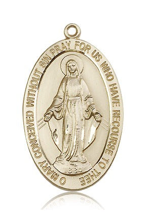 Miraculous Medal, 14 Karat Gold - 14 KT Yellow Gold