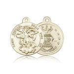 St. Michael Air Force Medal, 14 Karat Gold - 14 KT Yellow Gold