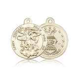 St. Michael Air Force Medal, 14 Karat Gold - 14 KT Yellow Gold