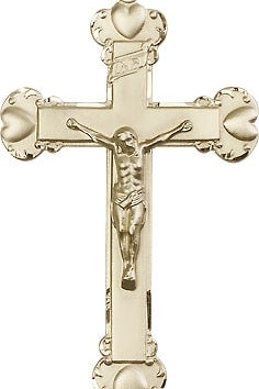 Crucifix Pendant, 14 Karat Gold - 14 KT Yellow Gold