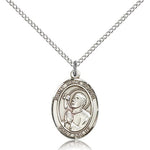 St. Rene Goupil Medal, Sterling Silver, Medium - 18&quot; 1.2mm Sterling Silver Chain + Clasp