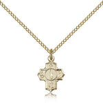5 Way Cross Motherhood Medal, Gold Filled - Gold-tone