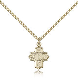 5 Way Cross Motherhood Medal, Gold Filled - Gold-tone