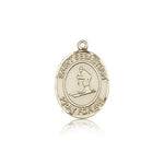 St. Sebastian Skiing Medal, 14 Karat Gold, Medium - 14 KT Yellow Gold