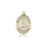 St. Sebastian Skiing Medal, 14 Karat Gold, Medium - 14 KT Yellow Gold