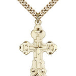 Cross Pendant, Gold Filled - 24&quot; 2.4mm Gold Plated Endless Chain