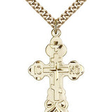 Cross Pendant, Gold Filled - 24&quot; 2.4mm Gold Plated Endless Chain