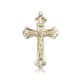 Crucifix Pendant, 14 Karat Gold - 14 KT Yellow Gold
