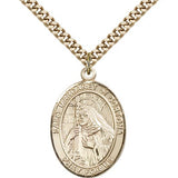 St. Margaret of Cortona Medal, Gold Filled, Large - 24&quot; 2.4mm Gold Plated Chain + Clasp