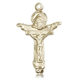Trinity Crucifix Pendant, 14 Karat Gold - 14 KT Yellow Gold