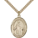Our Lady of Peace Medal, Gold Filled, Large - 24&quot; 2.4mm Gold Plated Chain + Clasp